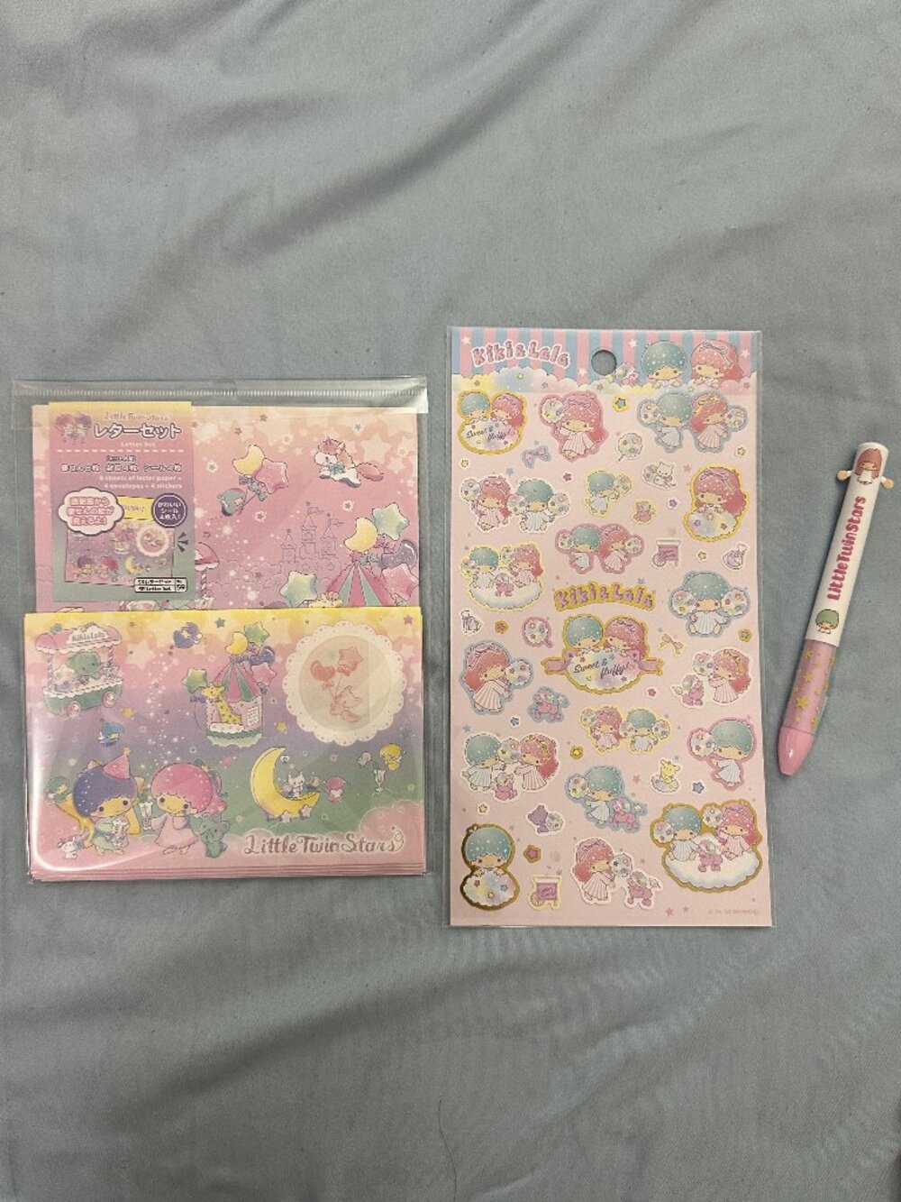 Sanrio Little Twin Stars Letter Set Sticker Sheet and Ballpoint Pen Stationery